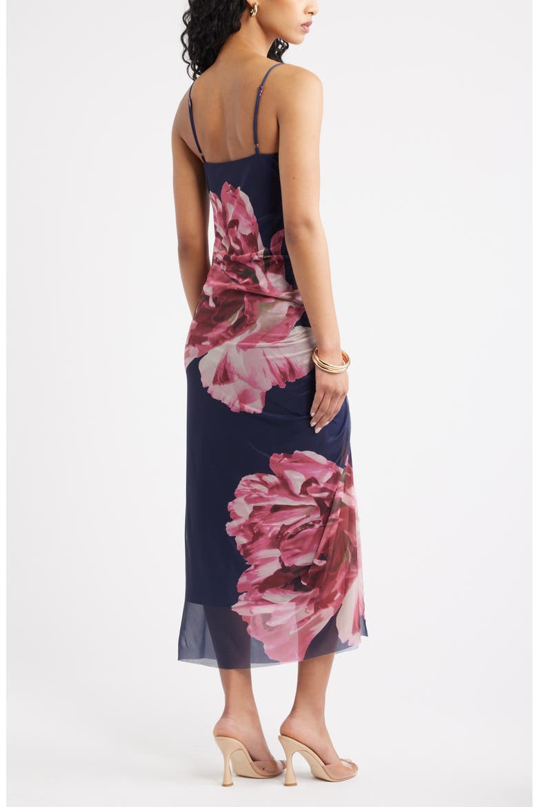 Mesh Maxi Dress, Alternate, color, PINK IVORY BLUE FLORAL