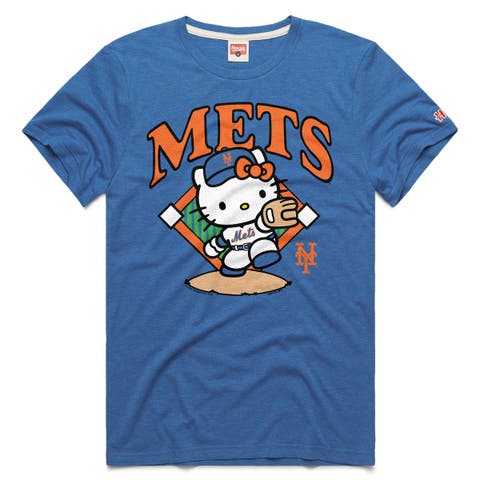 Unisex Homage  Royal New York Mets Hello Kitty Tri-Blend T-Shirt