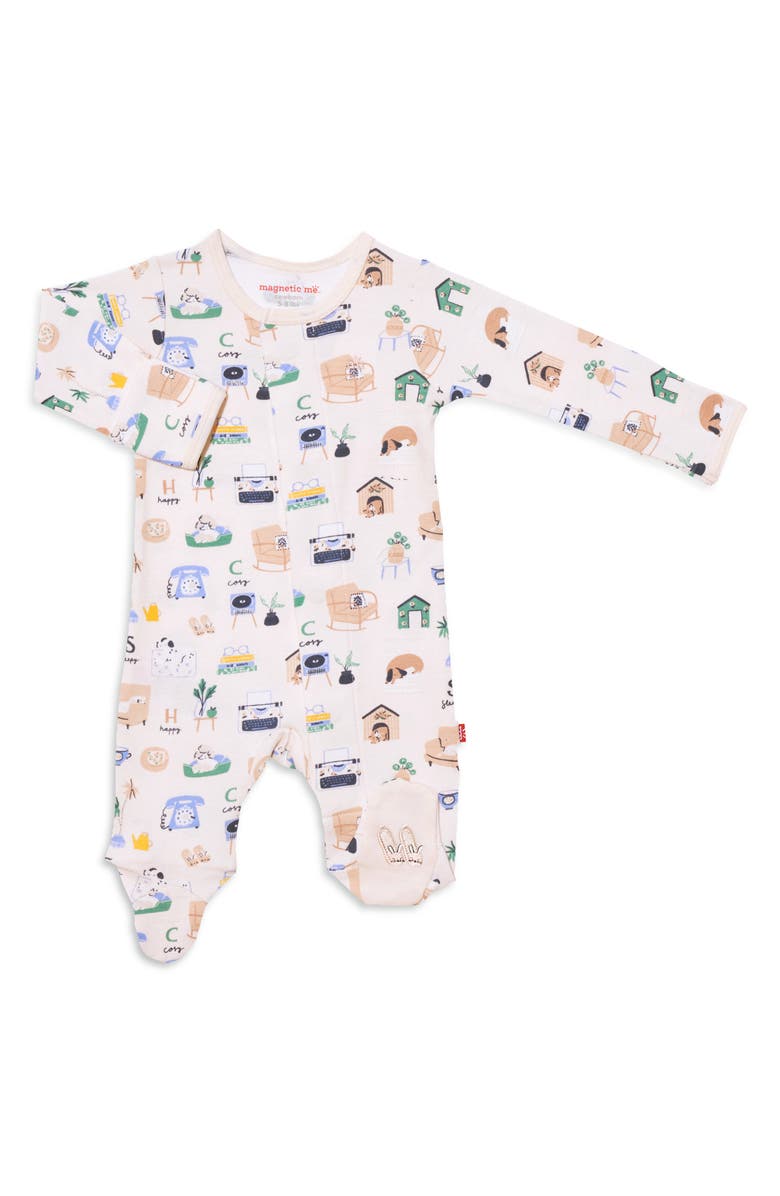 Magnetic Me Cozy Days Organic Cotton Footie, Main, color, 