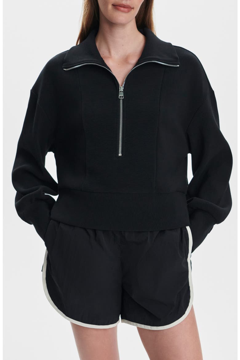 Ramona Half-Zip Sweatshirt, Main, color, BLACK