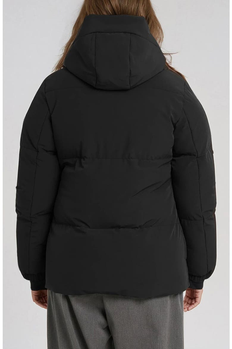 Stacy Water Resistant Hooded Puffer Jacket, Alternate, color, BLACK