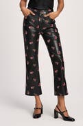Cinq à Sept Stevie Floral Embroidered Faux Leather Pants