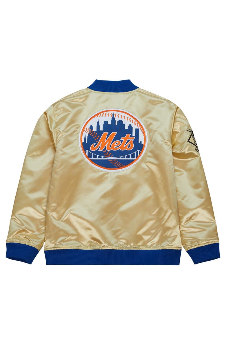 Mitchell & Ness Men's Mitchell & Ness Gold New York Mets OG 2.0 Lightweight Satin Full-Zip Jacket, Alternate, color,