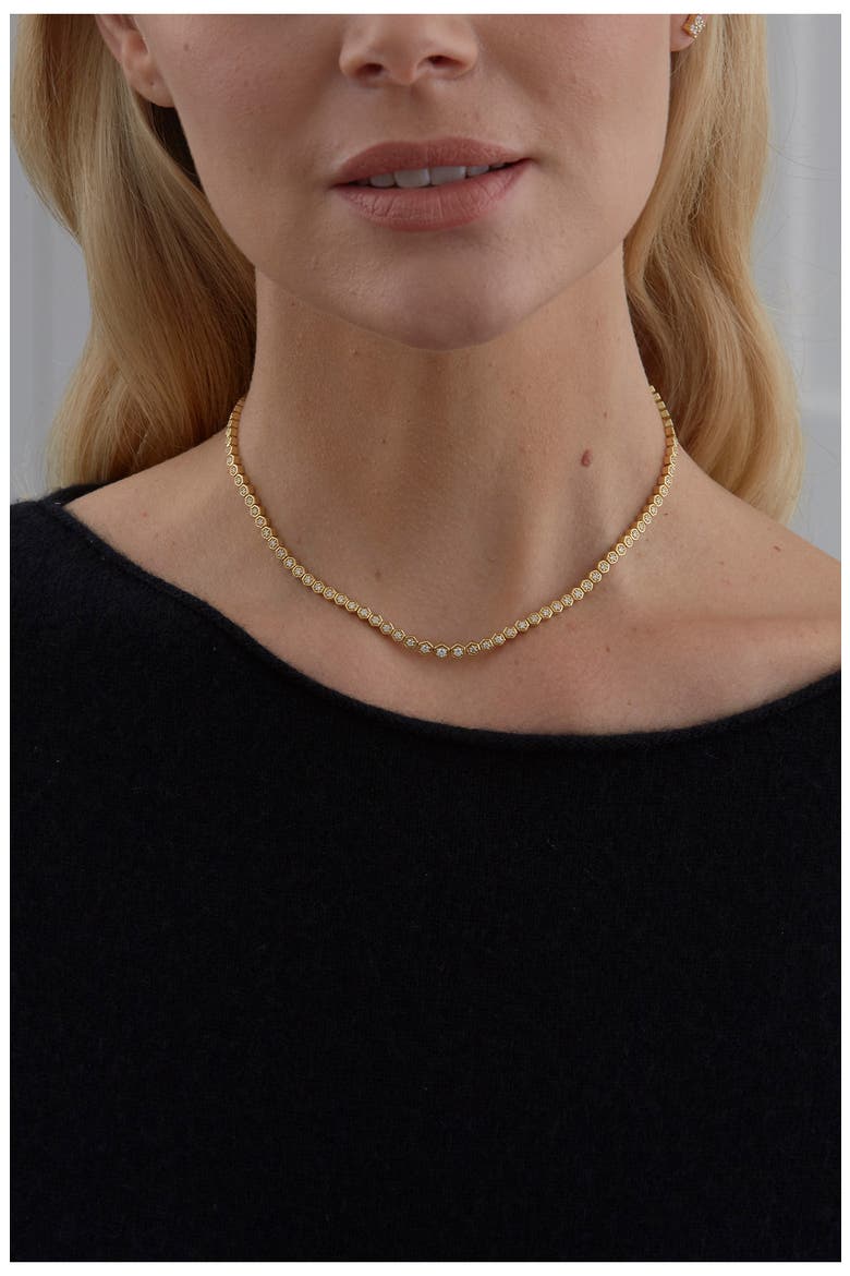 Isadora Hexagon Diamond Choker Necklace, Alternate, color, ROSE GOLD