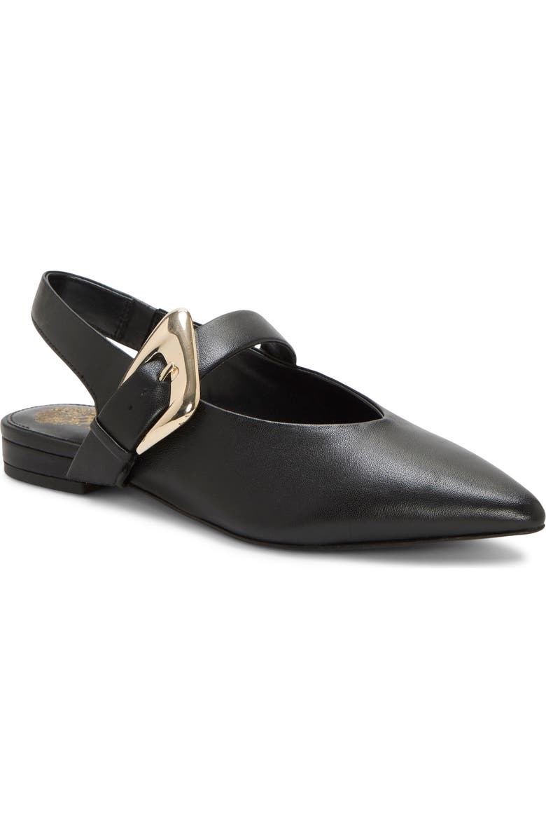 Vince Camuto Amoret Pointed Toe Slingback Flat, Main, color, Black