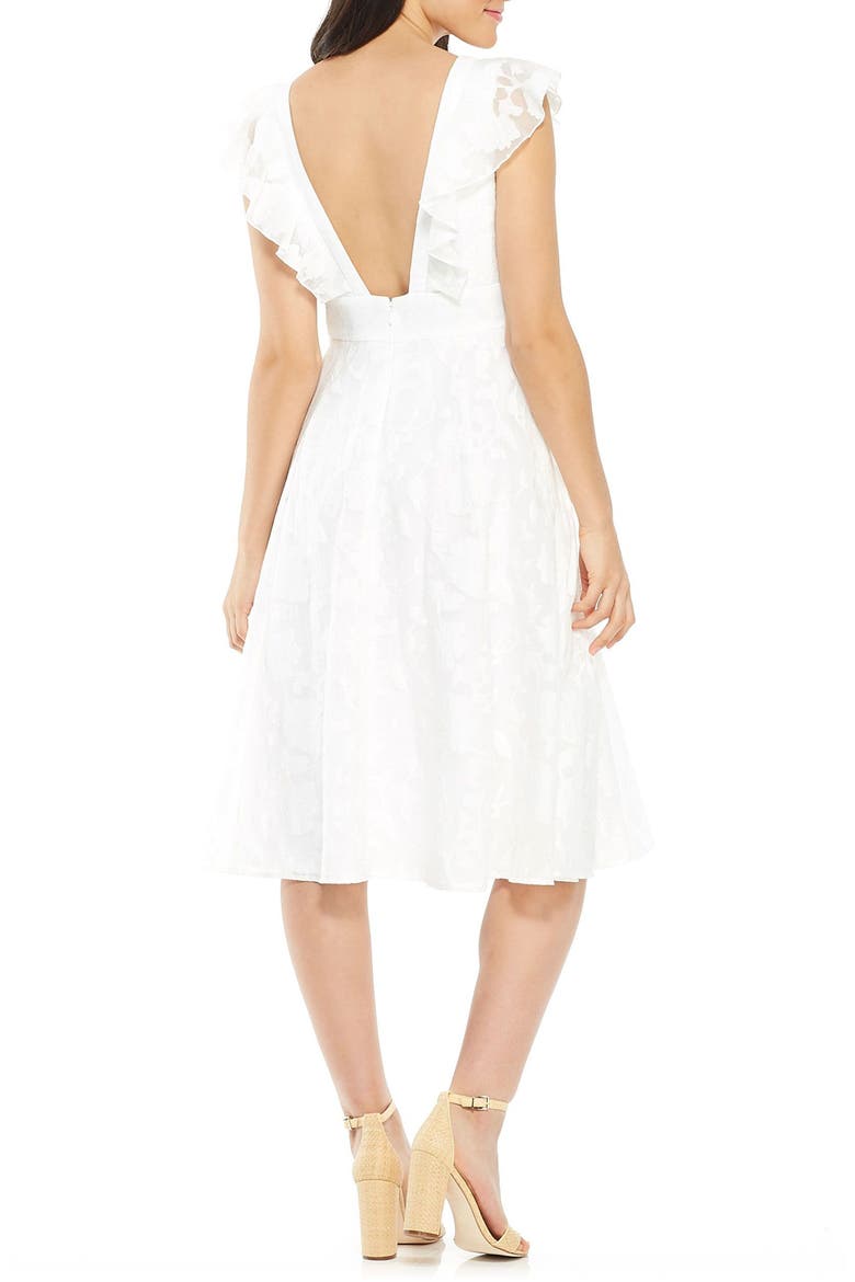 Susie Floral Organza Fit & Flare Dress, Alternate, color, WHITE