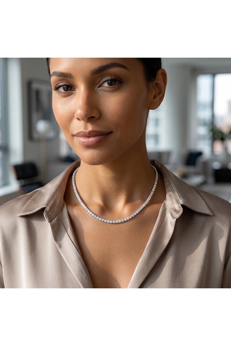 5 - 20ct Platinum Diamond Tennis Necklace 18" Lab Grown, Alternate, color, Platinum - 5Ct