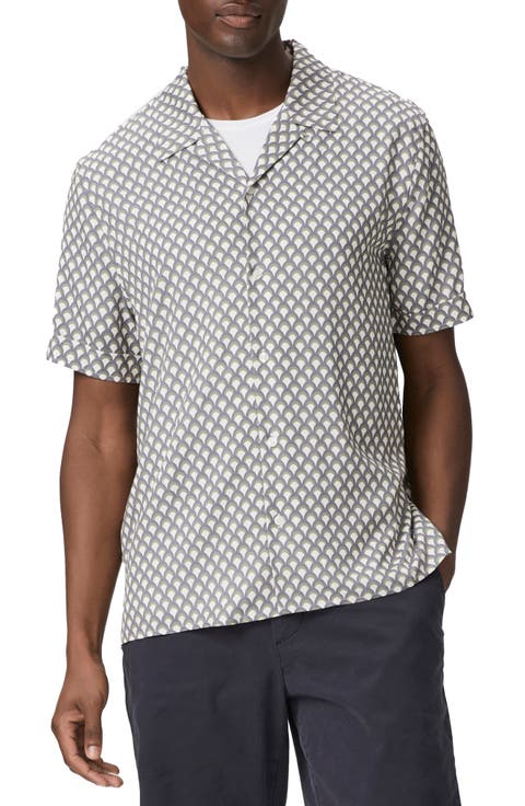 Landon Geo Print Short Sleeve Button-Up Shirt