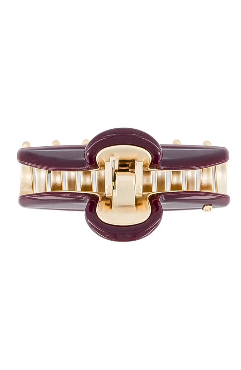 Alexandre de Paris Vendome Medium Claw Hair Clip, Alternate, color, Burgundy