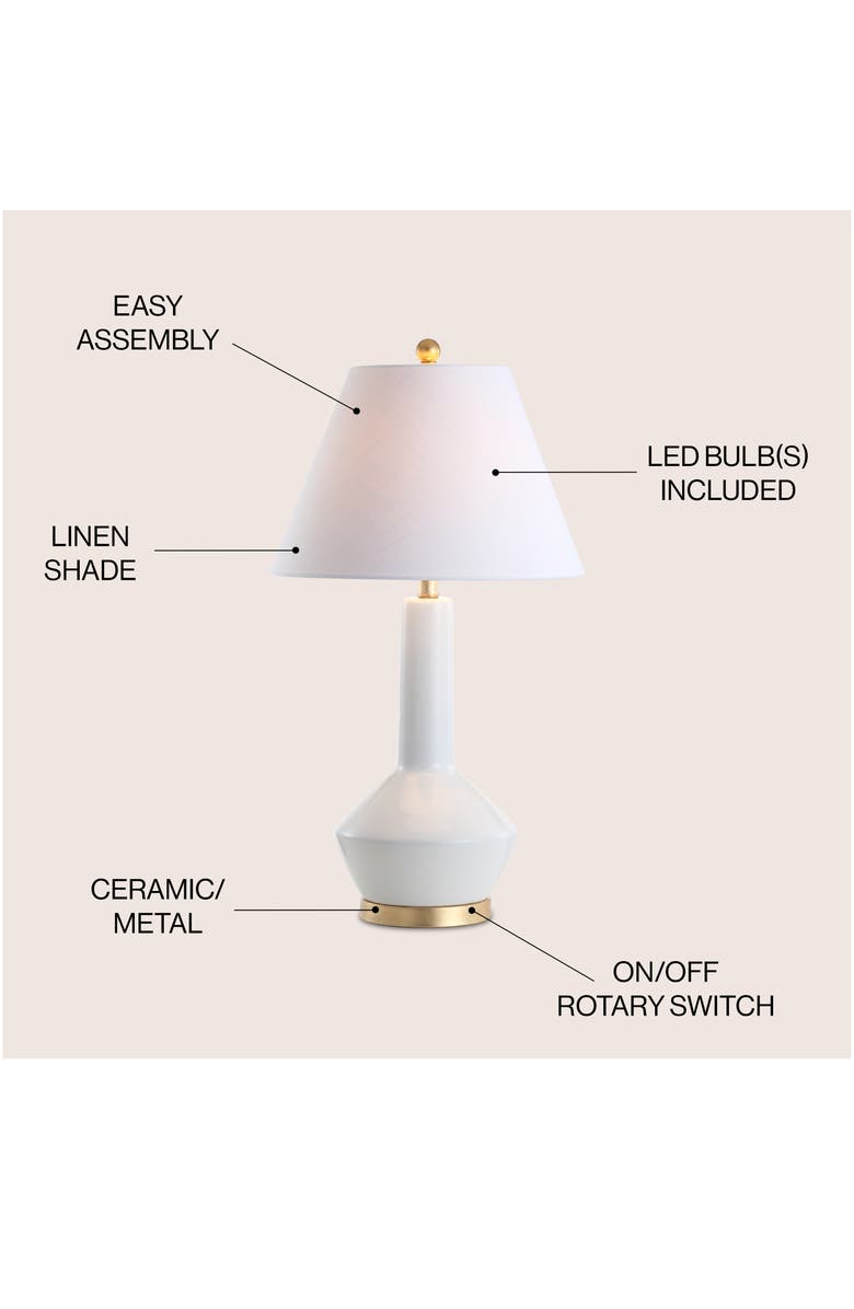 JONATHAN Y Copenhagen 29" Ceramic/Metal LED Table Lamp, Alternate, color, White