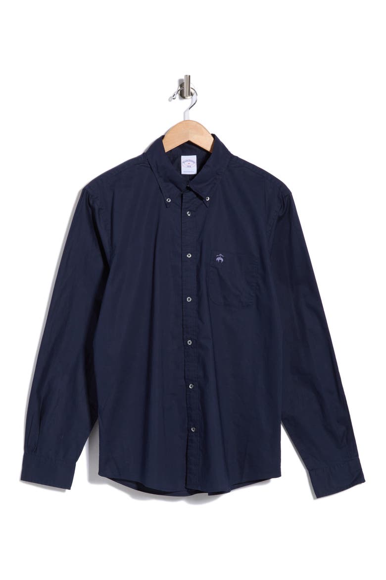 Regular Sport Fit Button Down Collar Shirt, Main, color, NAVY