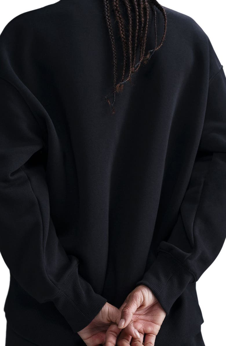 Nike Phoenix Fleece Oversize Crewneck Sweatshirt, Alternate, color, 010 Black/Sail