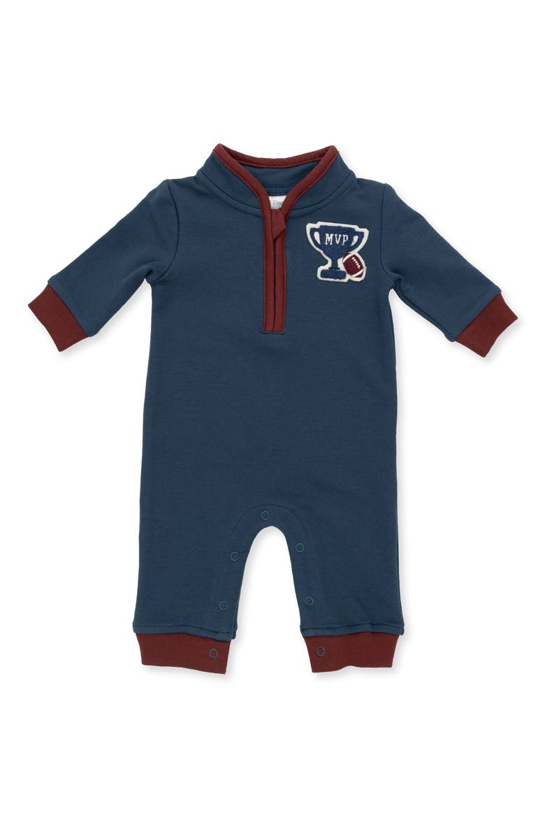 Kids' Varsity French Terry Zip Romper, Main, color, NAVY MAROON