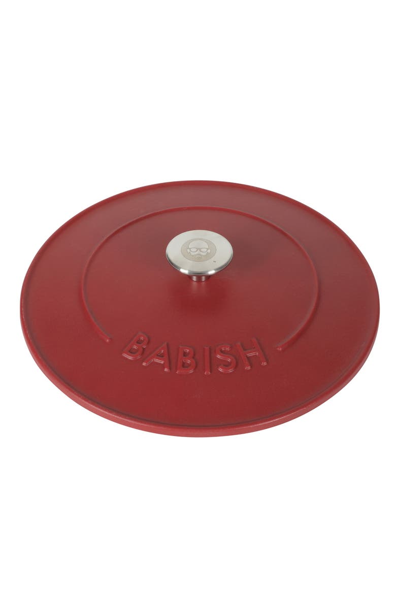 Matte Enamel Round Cast Iron Dutch Oven with Lid, Alternate, color, Red
