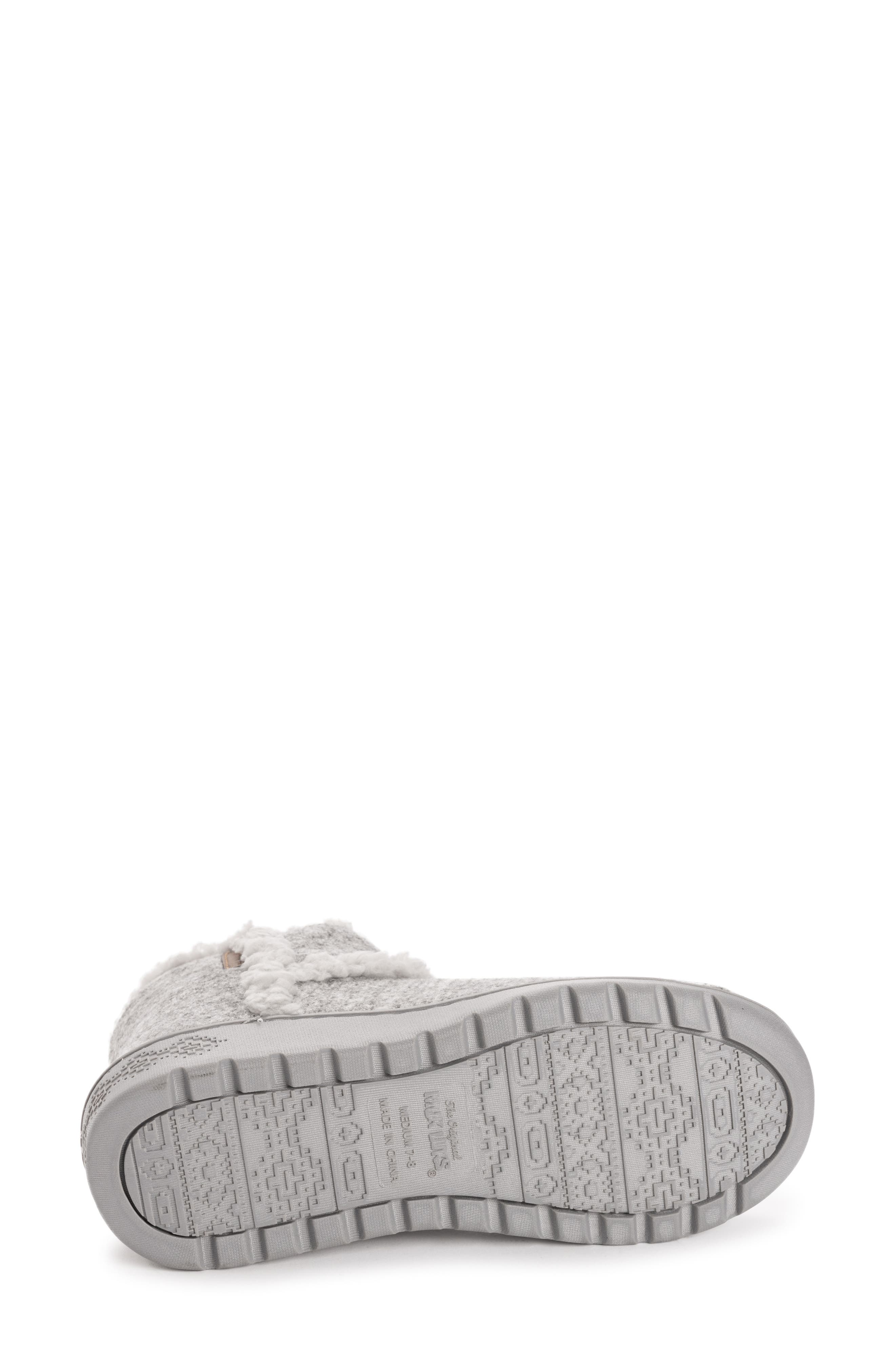 MUK LUKS Aubree Faux Shearling Bootie Slipper, Alternate, color, Sweatshirt Heather Grey
