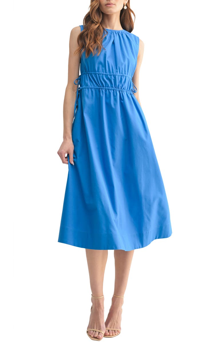Mila Mae Sleeveless Cinched Tie Waist Midi Dress, Main, color,