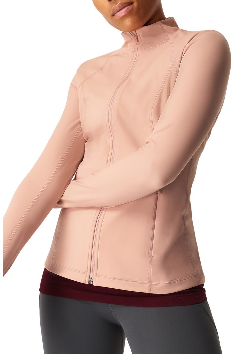 Power Workout Jacket, Main, color, MISTY ROSE PINK