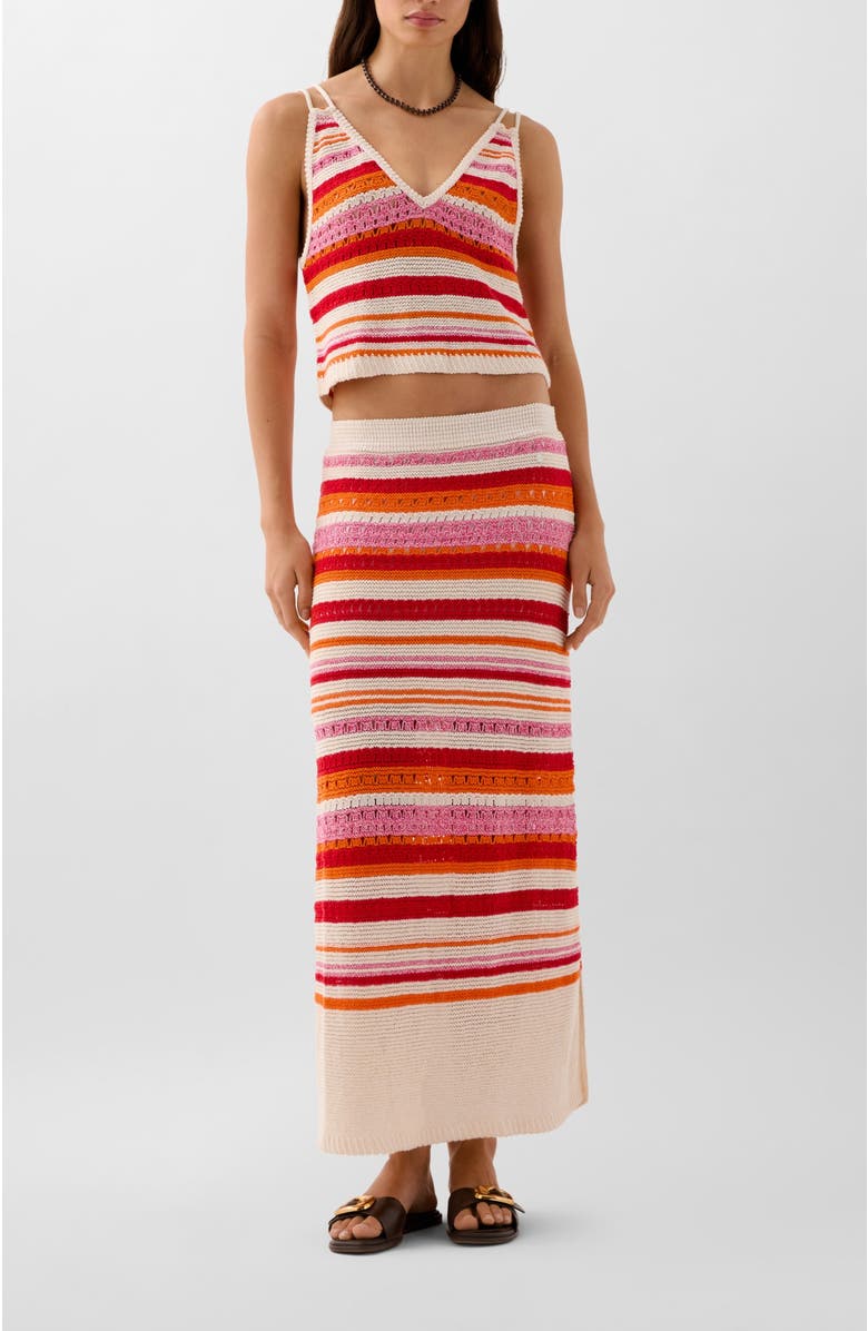 Scalpers Crochet Summer Top, Alternate, color, Multi-Red