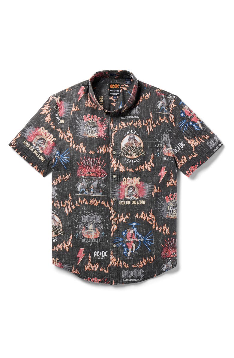 Reyn Spooner AC/DC Tailored Fit Short Sleeve Button-Down Shirt, Main, color,