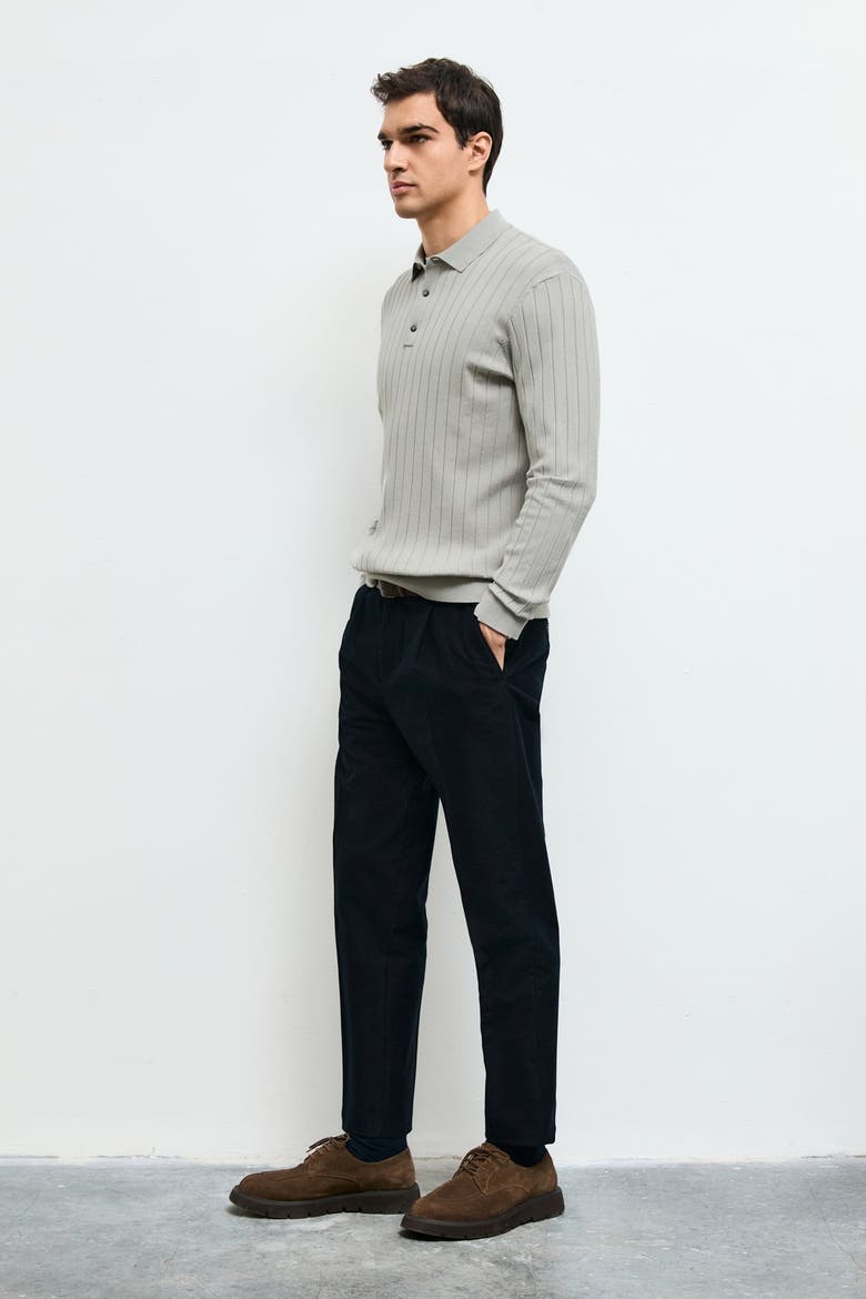 Men's Long Sleeve Polo Sweater, Alternate, color, Beige