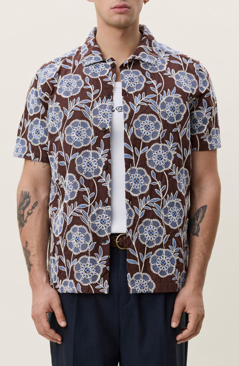 Les Deux Floral Print Button-Up Shirt, Main, color, Delicioso