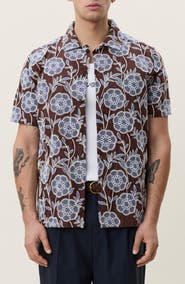 Les Deux Floral Print Button-Up Shirt