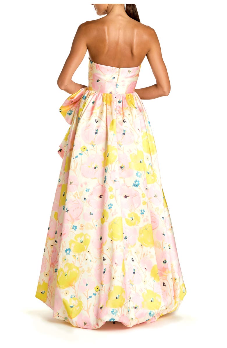 Mac Duggal Mikado Strapless Bubble Hem Ballgown With Bow, Alternate, color, Pink Multi