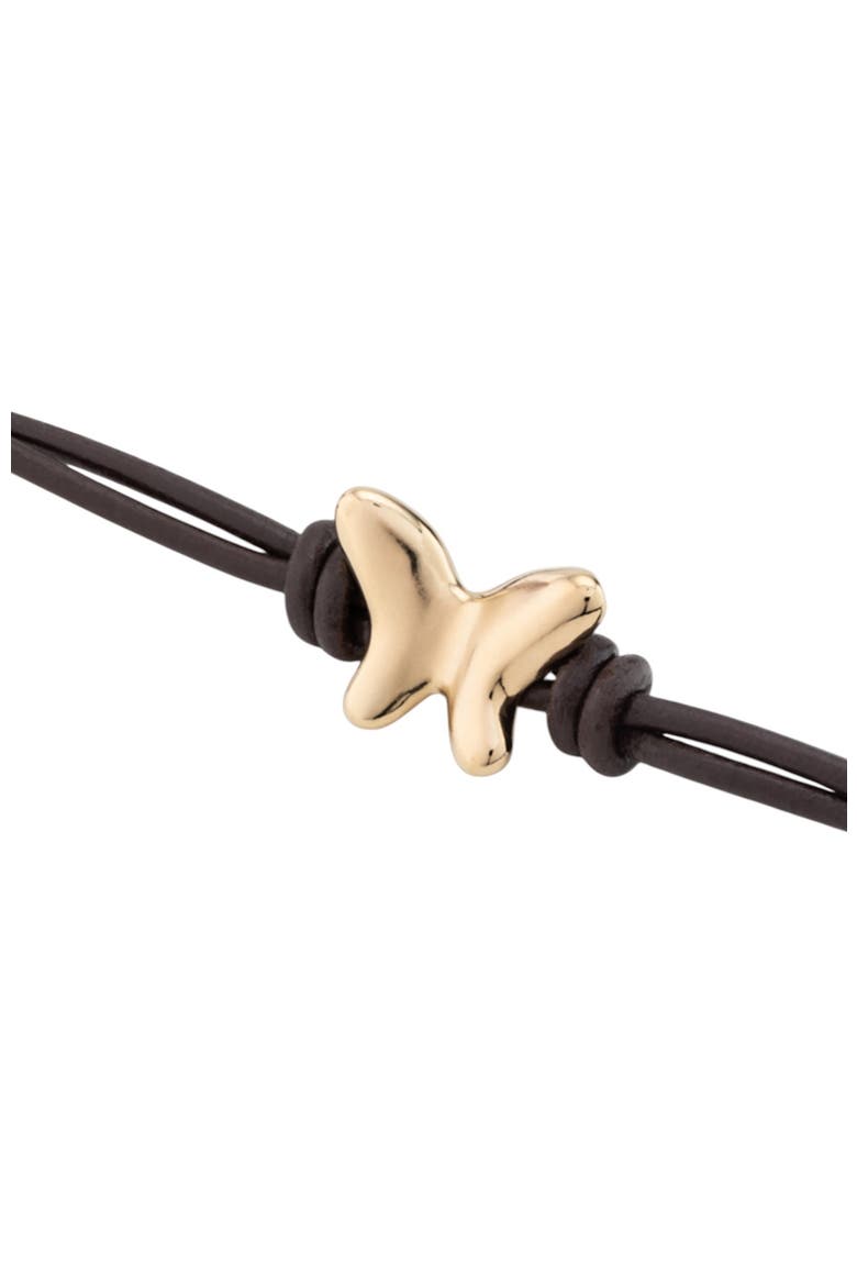 Double Strap Leather Bracelet, Alternate, color, Gold