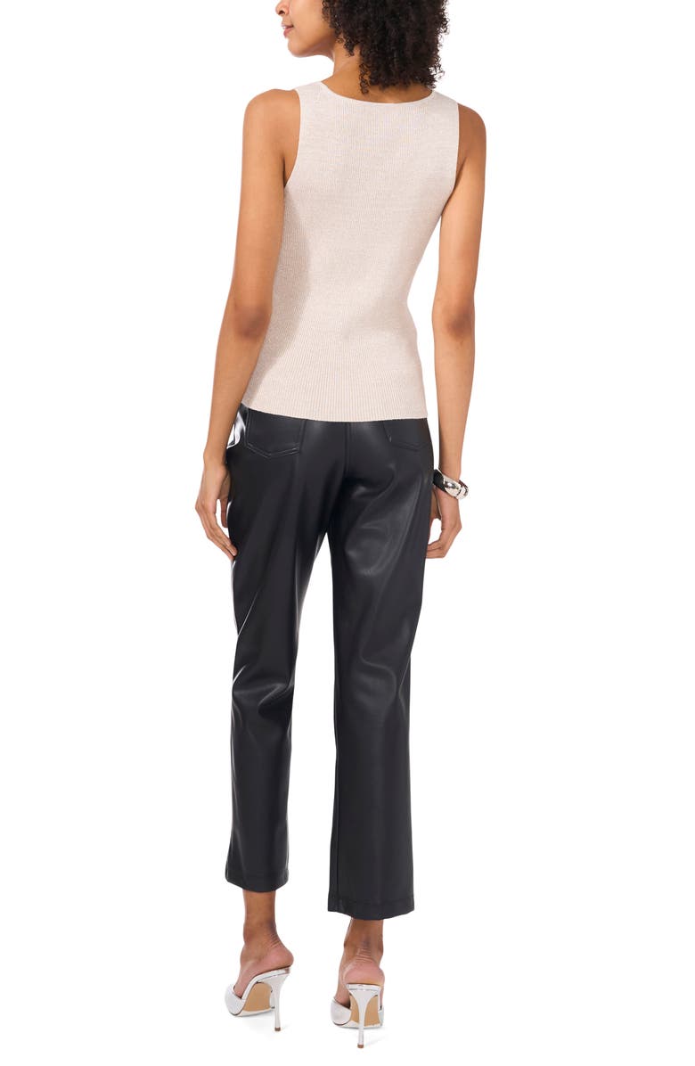 Vince Camuto Metallic Rib Sleeveless Sweater, Alternate, color, Sweet Champagne Silver