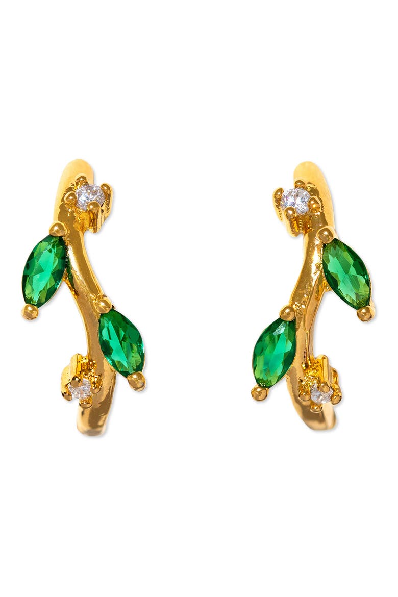 Morning Dew Huggie Hoop Earrings, Main, color, GOLD