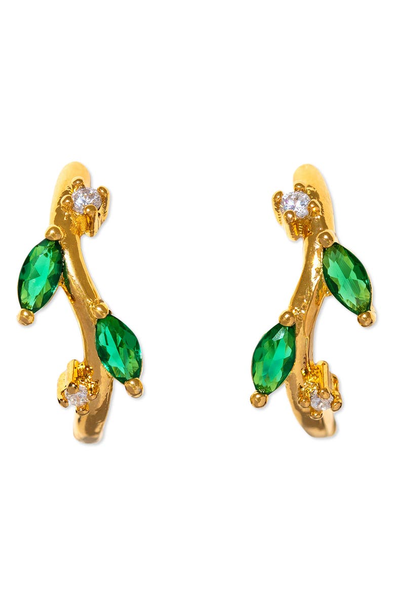 Girls Crew Morning Dew Huggie Hoop Earrings, Main, color, Gold