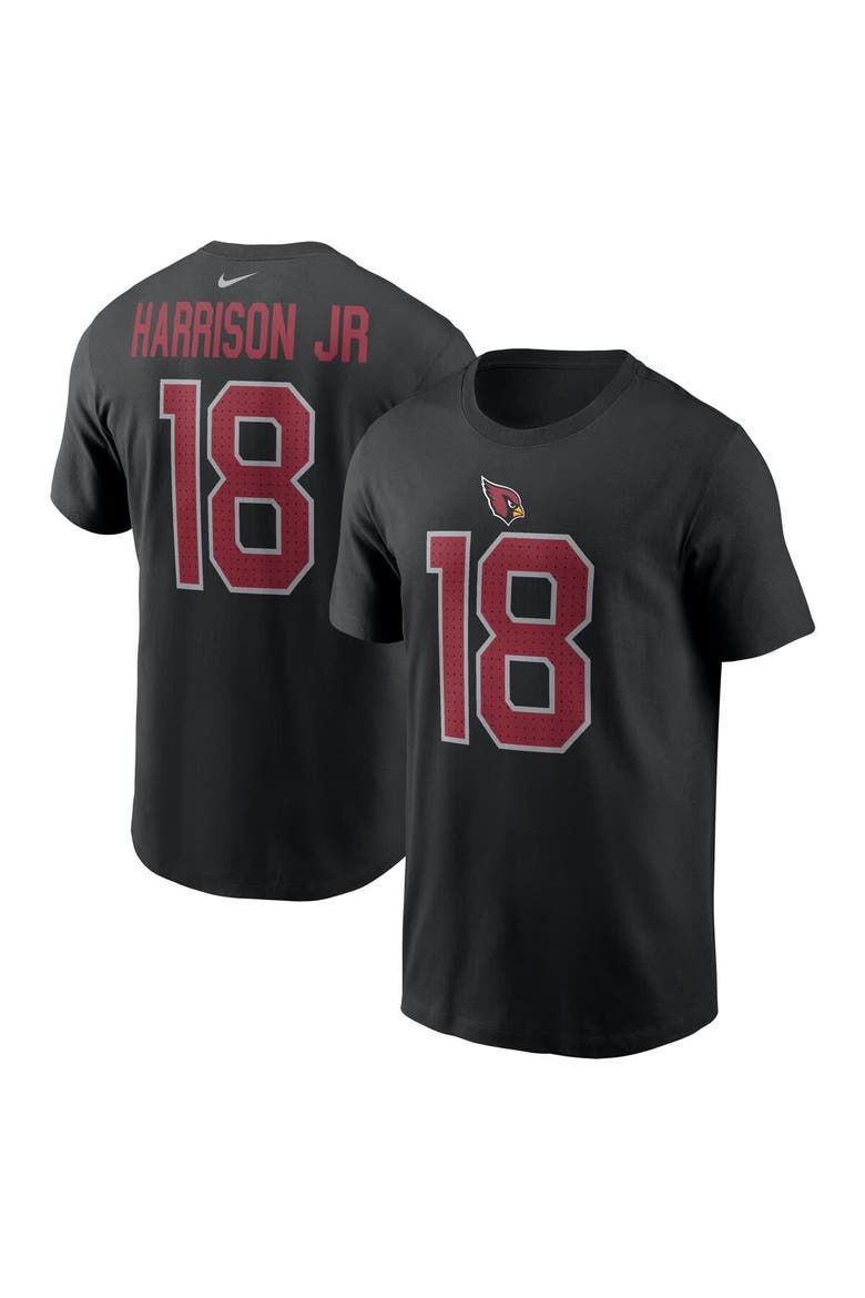 Men's Nike Marvin Harrison Jr. Black Arizona Cardinals Player Name & Number T-Shirt, Main, color, Black