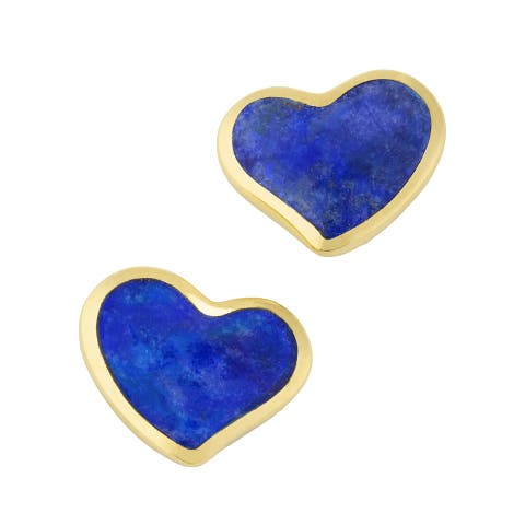 Heart Stud Earring Set In Sterling With 18K Gold Overlay