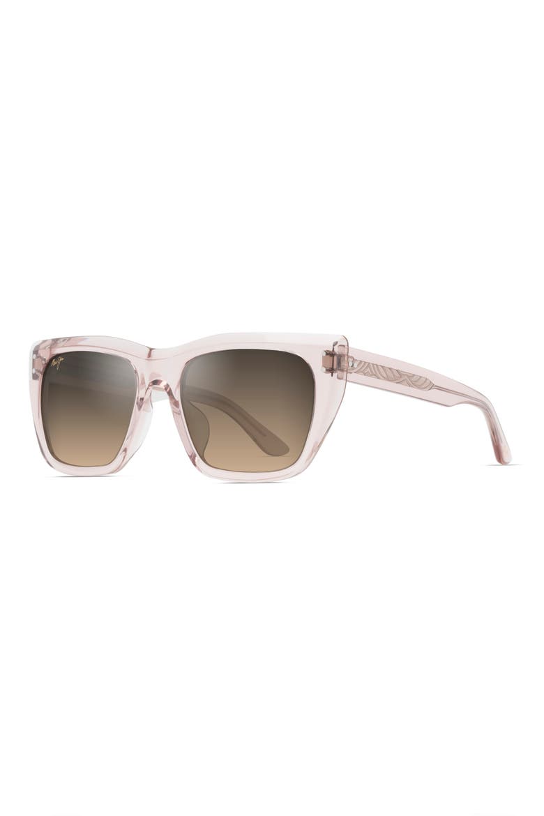 Aloha Lane 56mm Gradient PolarizedPlus2® Square Sunglasses, Alternate, color, TRANSPARENT PINK