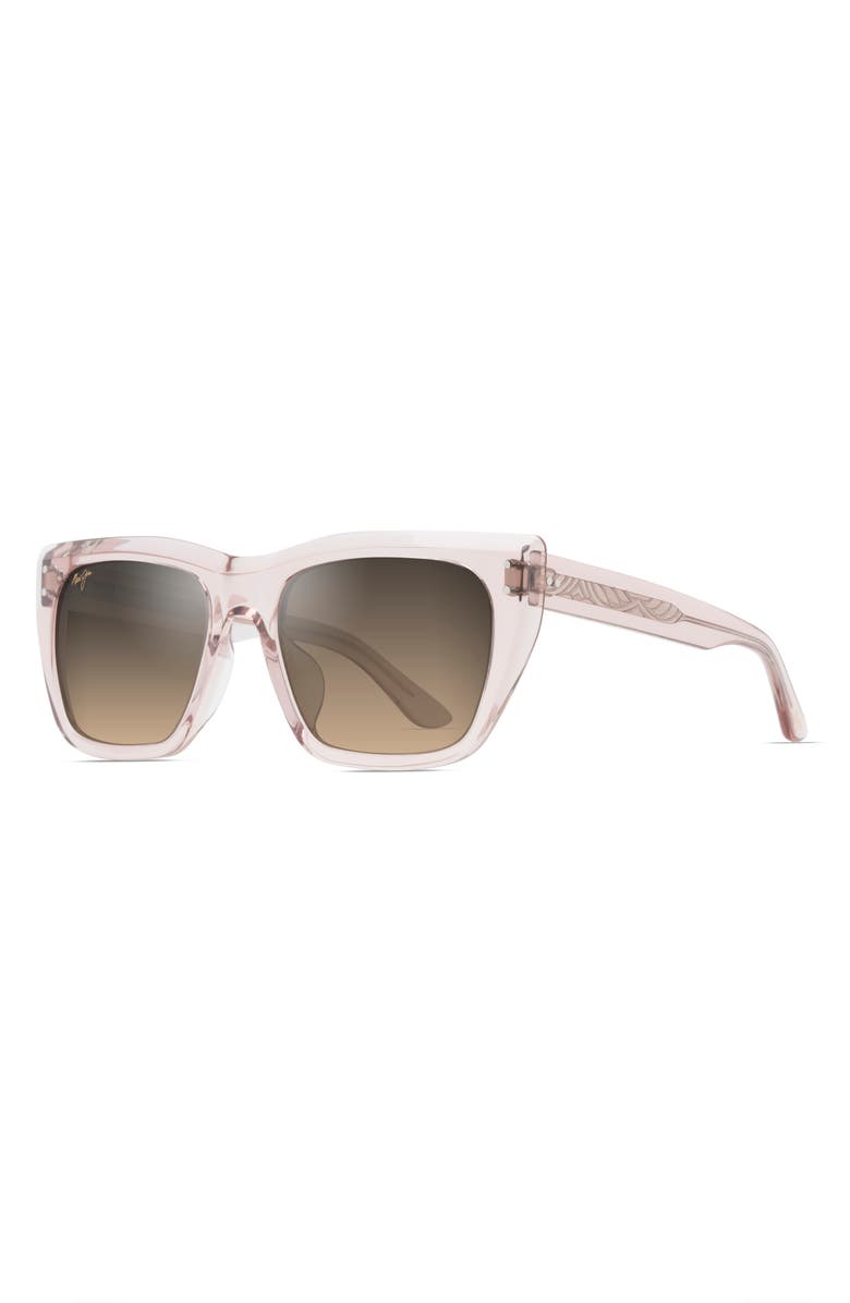 Maui Jim Aloha Lane 56mm Gradient PolarizedPlus2<sup>®</sup> Square Sunglasses, Alternate, color, Transparent Pink