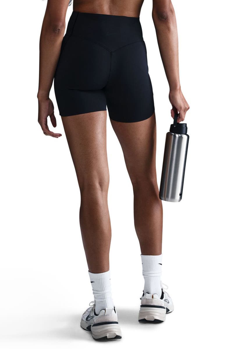 Nike Universa Medium-Support High-Waisted 5-Inch Pocket Biker Shorts, Alternate, color, 010 010 Black/Anthracite/Black