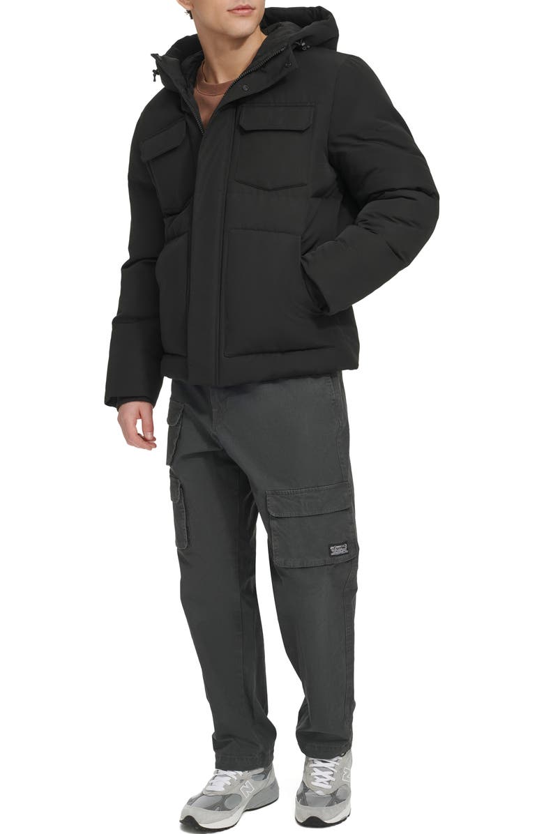 Levi's Water Resistant Hooded Quilted Puffer Jacket, Alternate, color, Black