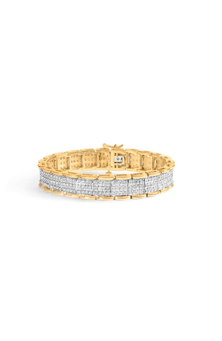 Haus of Brilliance 10K Yellow Gold 5.00 Cttw Round-Cut Diamond Link 7" Bracelet, Main, color, Yellow