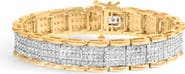 Haus of Brilliance 10K Yellow Gold 5.00 Cttw Round-Cut Diamond Link 7" Bracelet