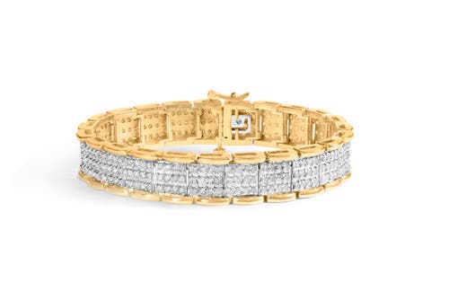 Haus of Brilliance 10K Yellow Gold 5.00 Cttw Round-Cut Diamond Link 7" Bracelet at Nordstrom