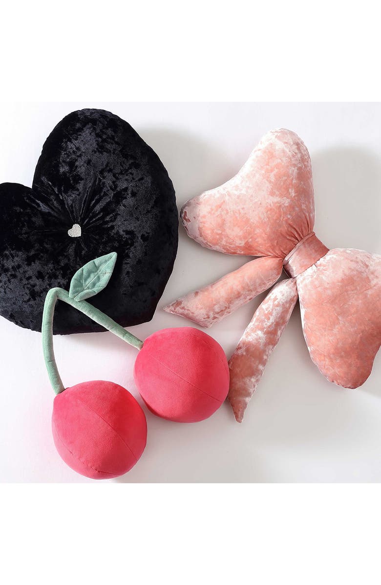 Betsey Johnson Velvet Bow Plush Throw Pillow, Alternate, color, 