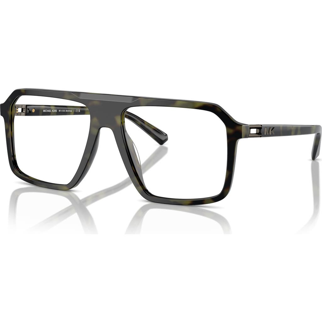 Michael Kors 57mm Square Optical Glasses In Green