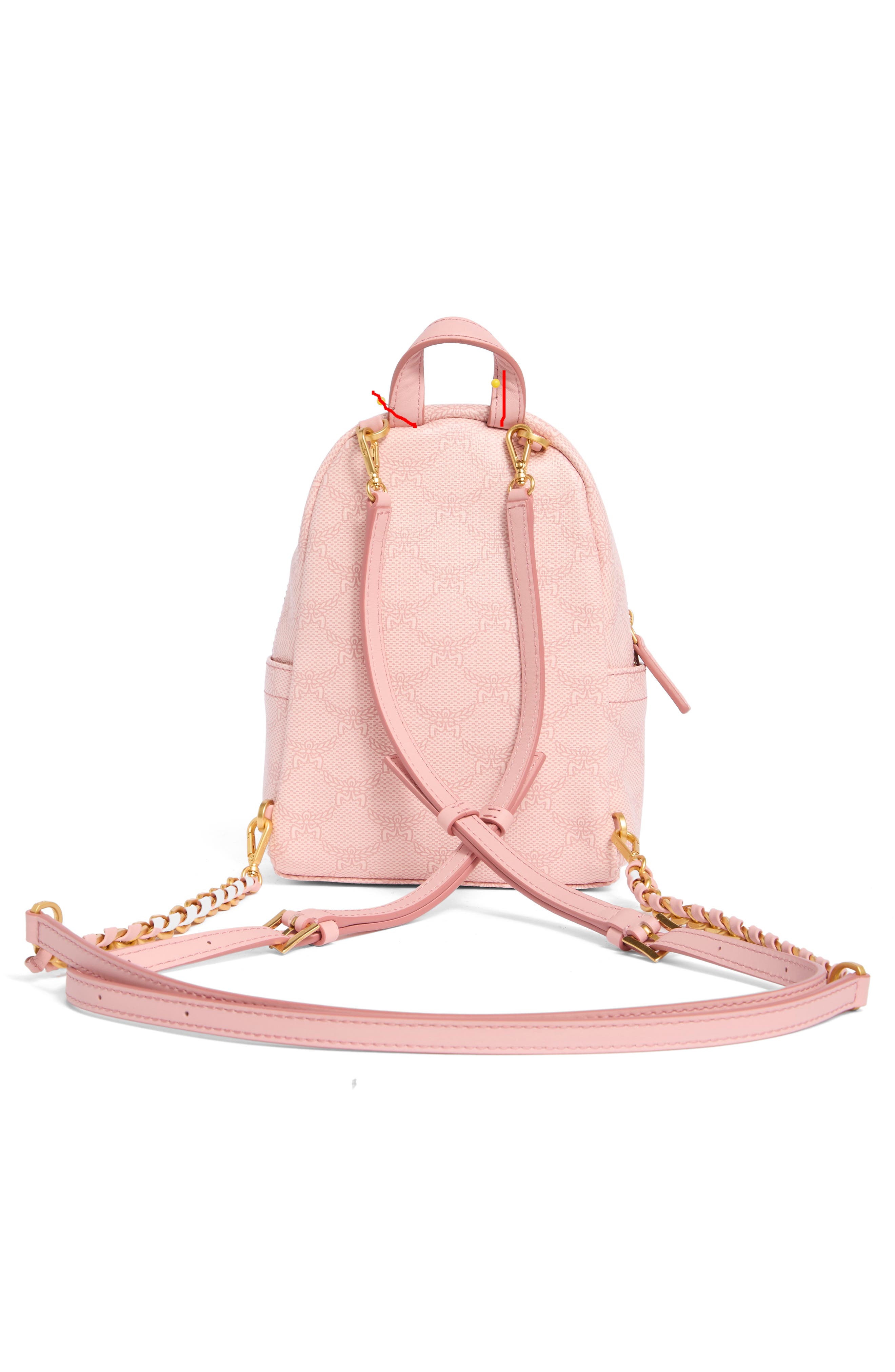 MCM Stark Lauretos Backpack, Alternate, color, Silver Pink