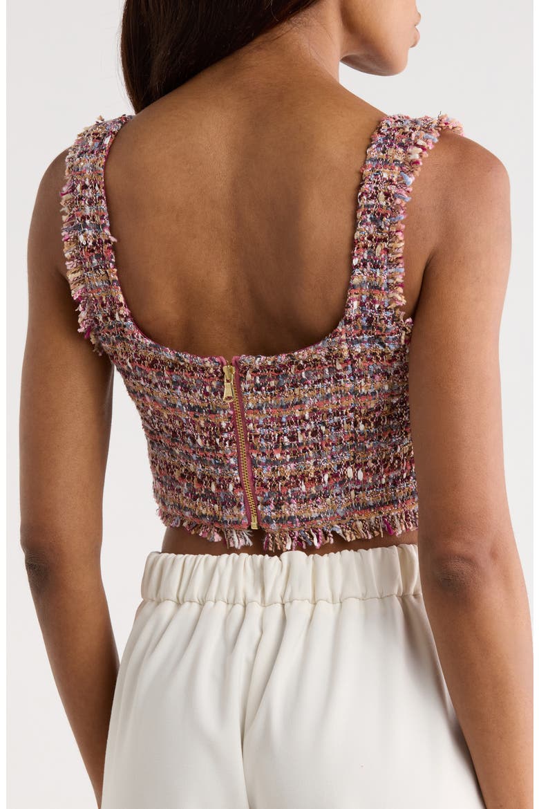 Maylin Tweed Bralette Crop Top, Alternate, color, MAUVE/ TAN MULTI TWEED