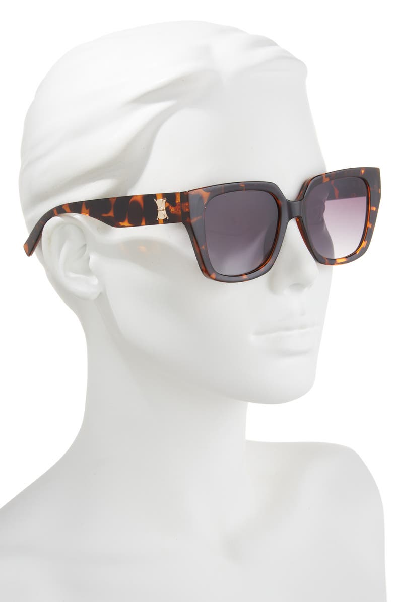 Le Specs The Illusion 54mm Gradient Square Sunglasses, Alternate, color, Tortoise / Khaki Gradient