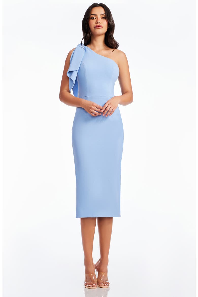Tiffany One-Shoulder Midi Dress, Alternate, color, SKY