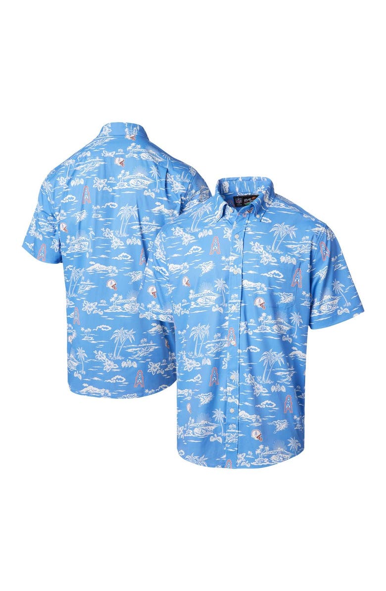 Reyn Spooner Men's Reyn Spooner Light Blue Houston Oilers Throwback Kekai Print Button-Up Shirt, Main, color, Light Blue