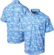 Reyn Spooner Men's Reyn Spooner Light Blue Houston Oilers Throwback Kekai Print Button-Up Shirt