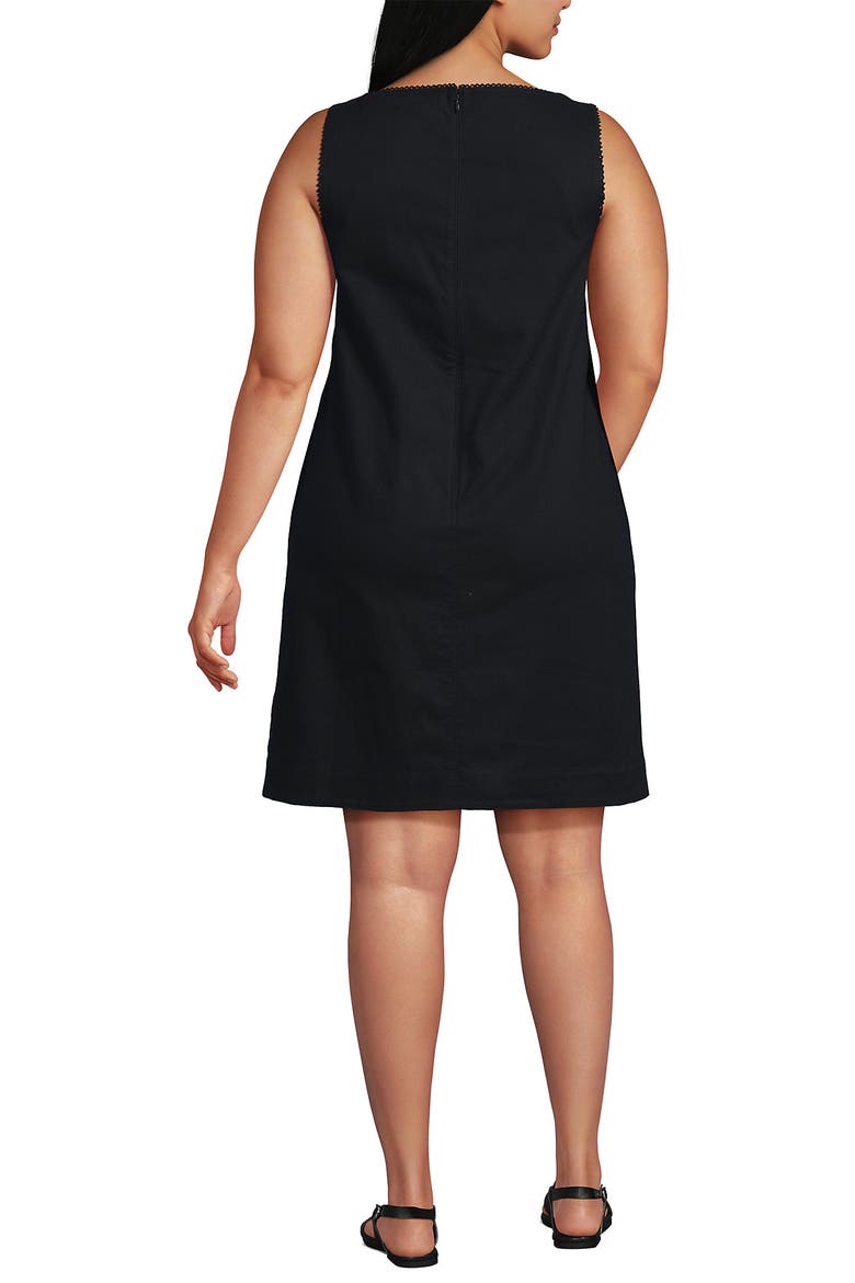 Linen Shift Above the Knee Dress, Alternate, color, Black