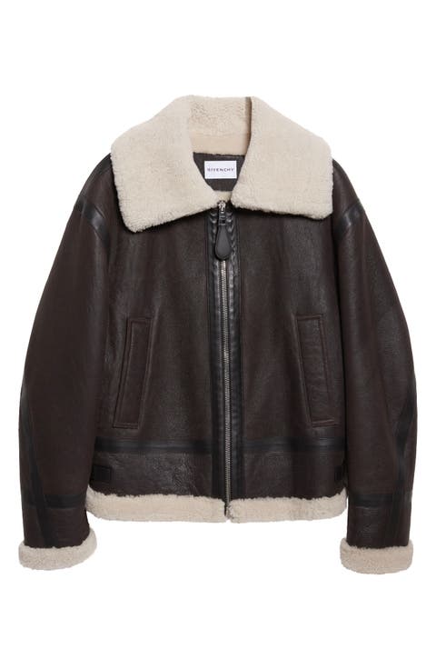 Genuine Shearling Liner Bomber Jacket